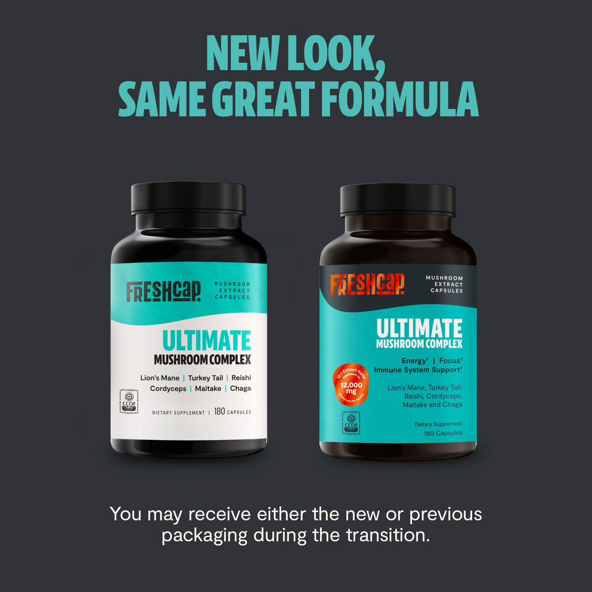 Organic Mushroom Complex Supplement Capsules