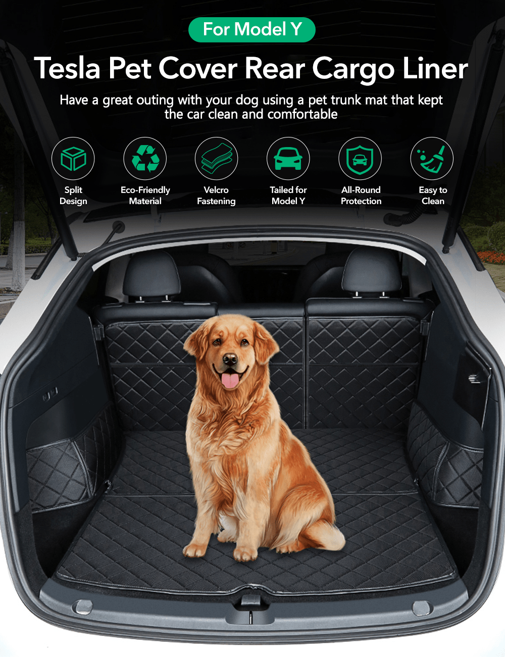 Trunk Mat Waterproof Car Dog Cover for Model Y | TESERY